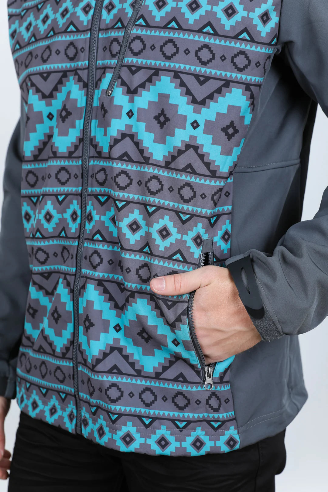 Platini Mens Aztec Sofshell Water-Resistant Jacket