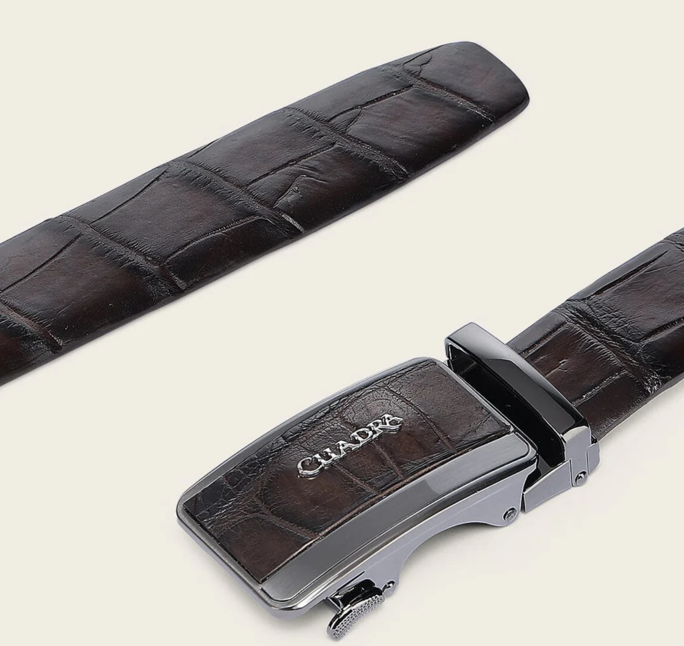 Cuadra Mens Alligator Leather Belt - Chocolate BC415