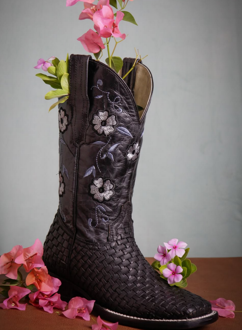 El General Womens Rodeo Petatillo Boots - Black 44856