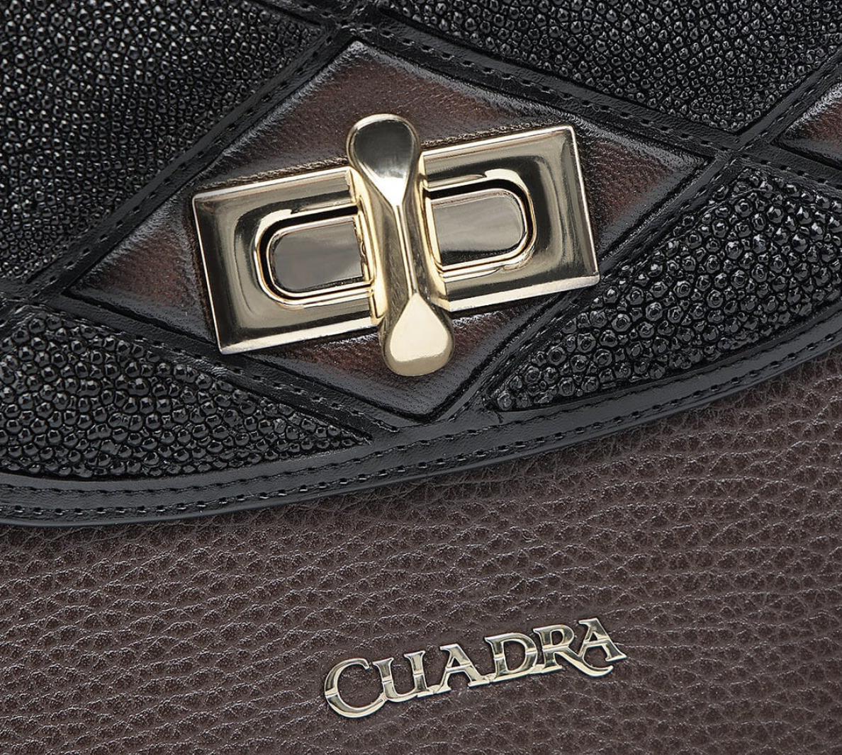 Cuadra Handbag for Women in Genuine Stingray Leather (Chocolate)