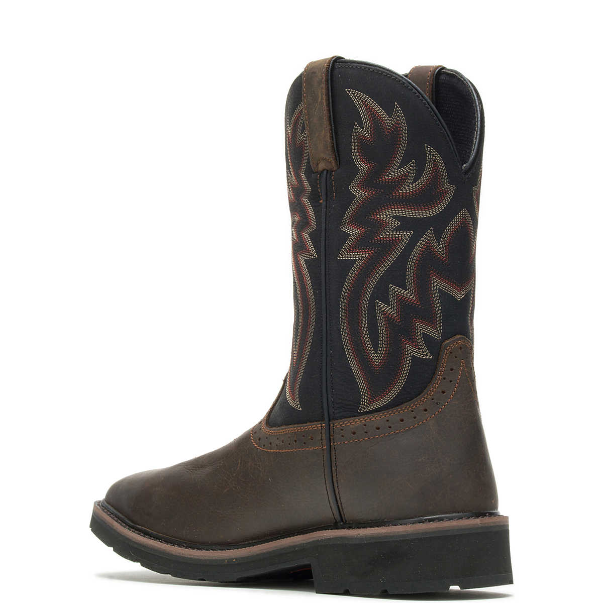 Wolverine Mens Rancher Waterproof Steel-Toe Wellington - Black/Brown