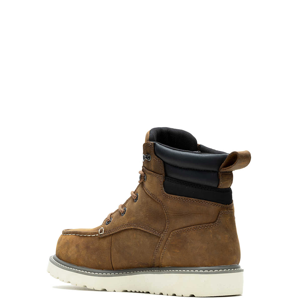 Wolverine Mens Trade Wedge 6" Moc-Toe Steel-Toe Work Boot - Sudan Brown