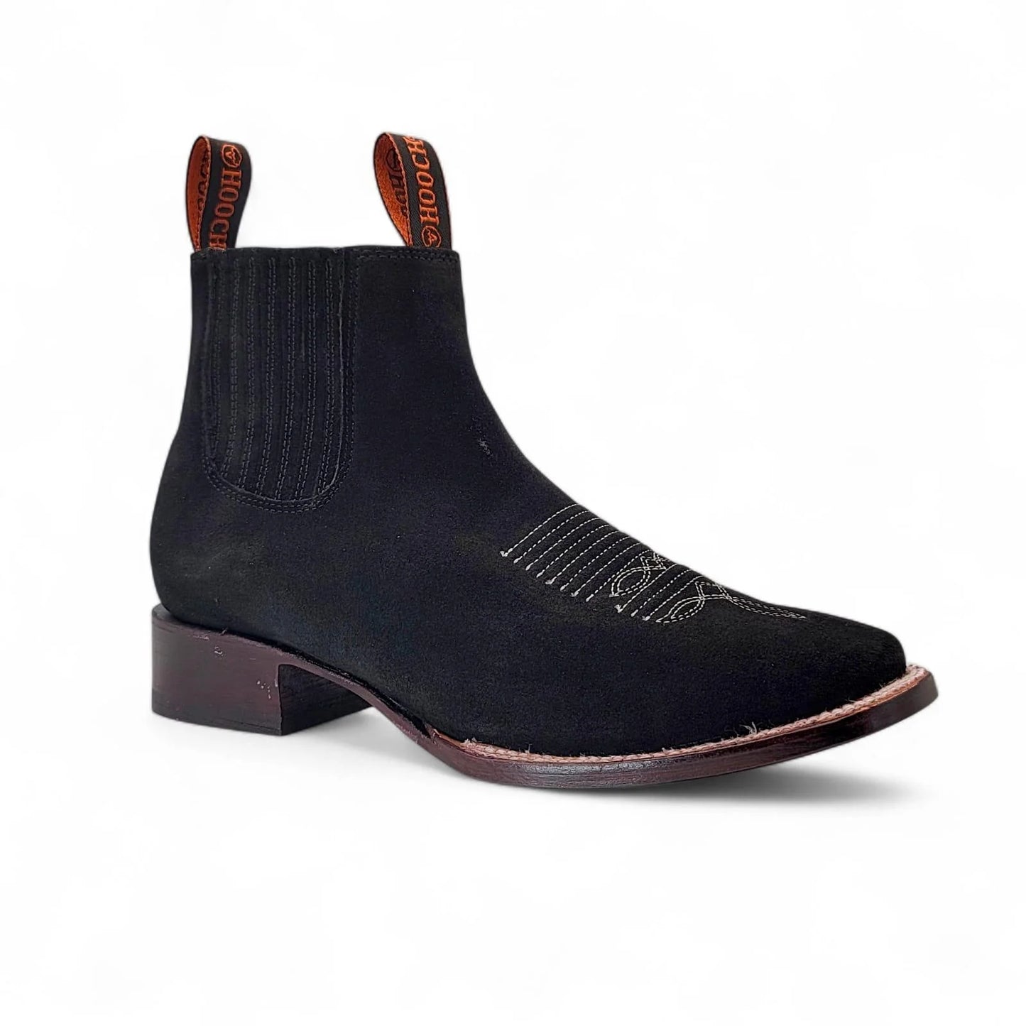 Hooch Mens Suede Leather Ankle Boots - Black