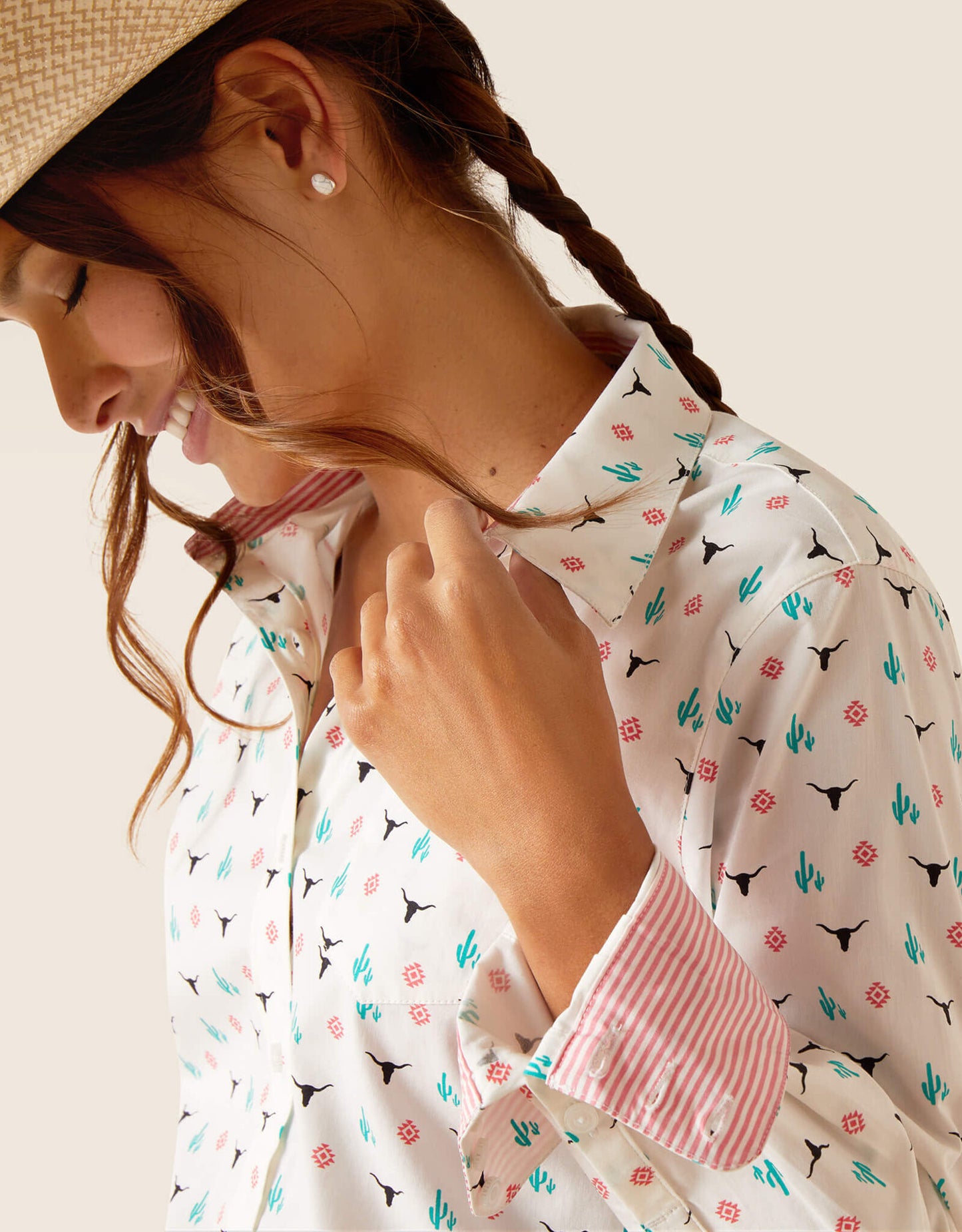 Ariat Womens Kirby Stretch Shirt - Steer Garden