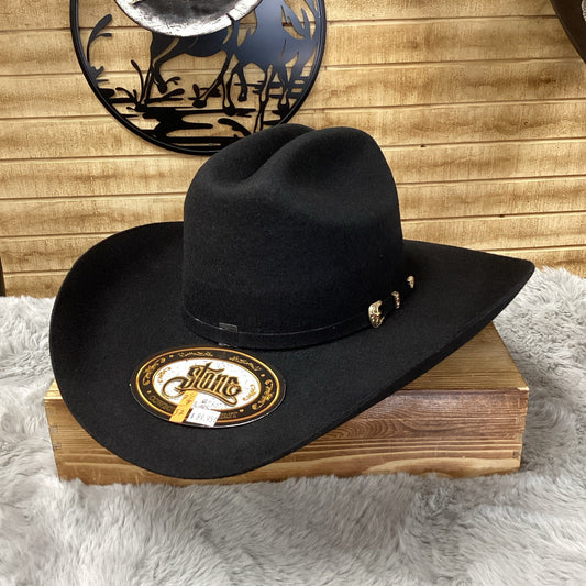 Stone 100x Cowboy hard spirit Wool Felt Hat