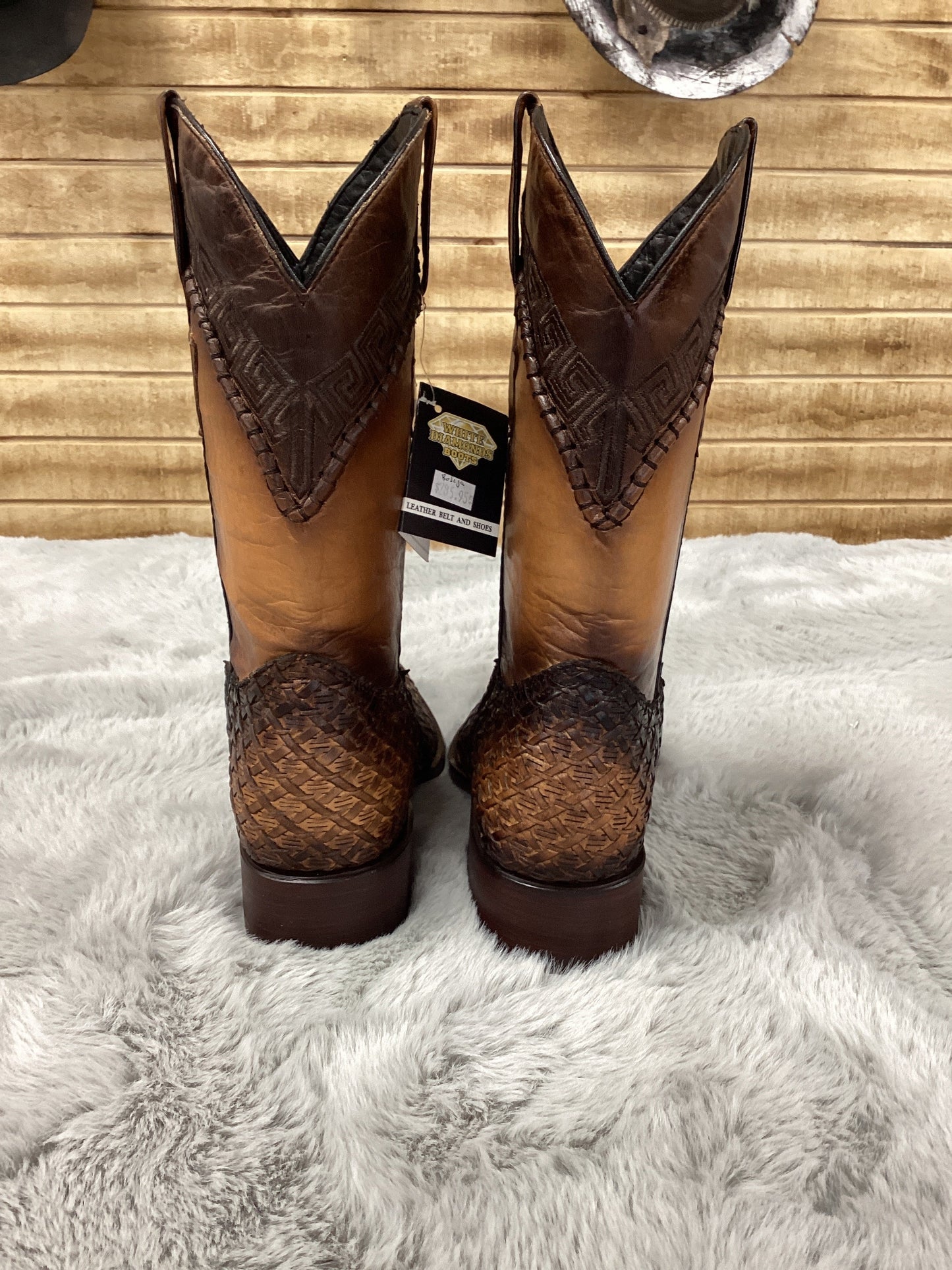 White Diamond Mens Boot Hudson M2 Woven (Brown)
