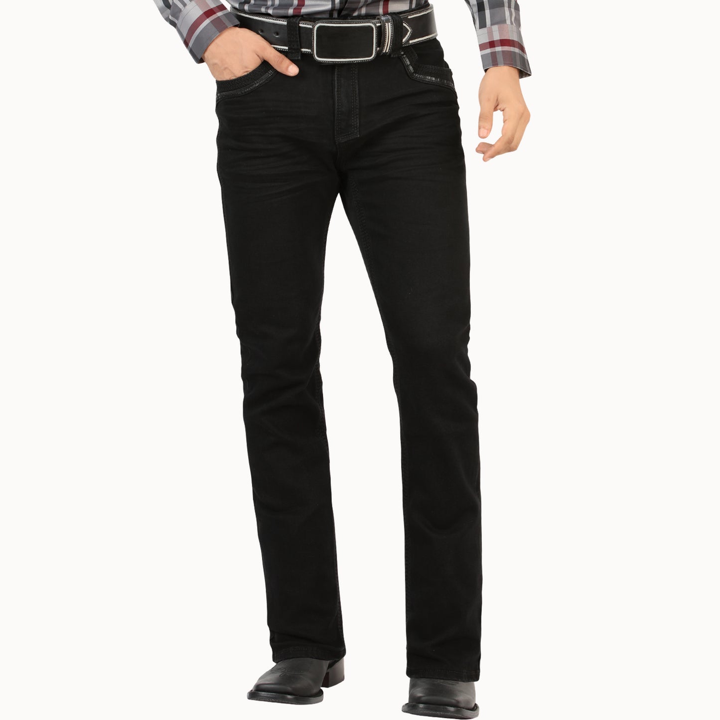 Lamasini Mens Marco Bootcut Jean - Black 26503