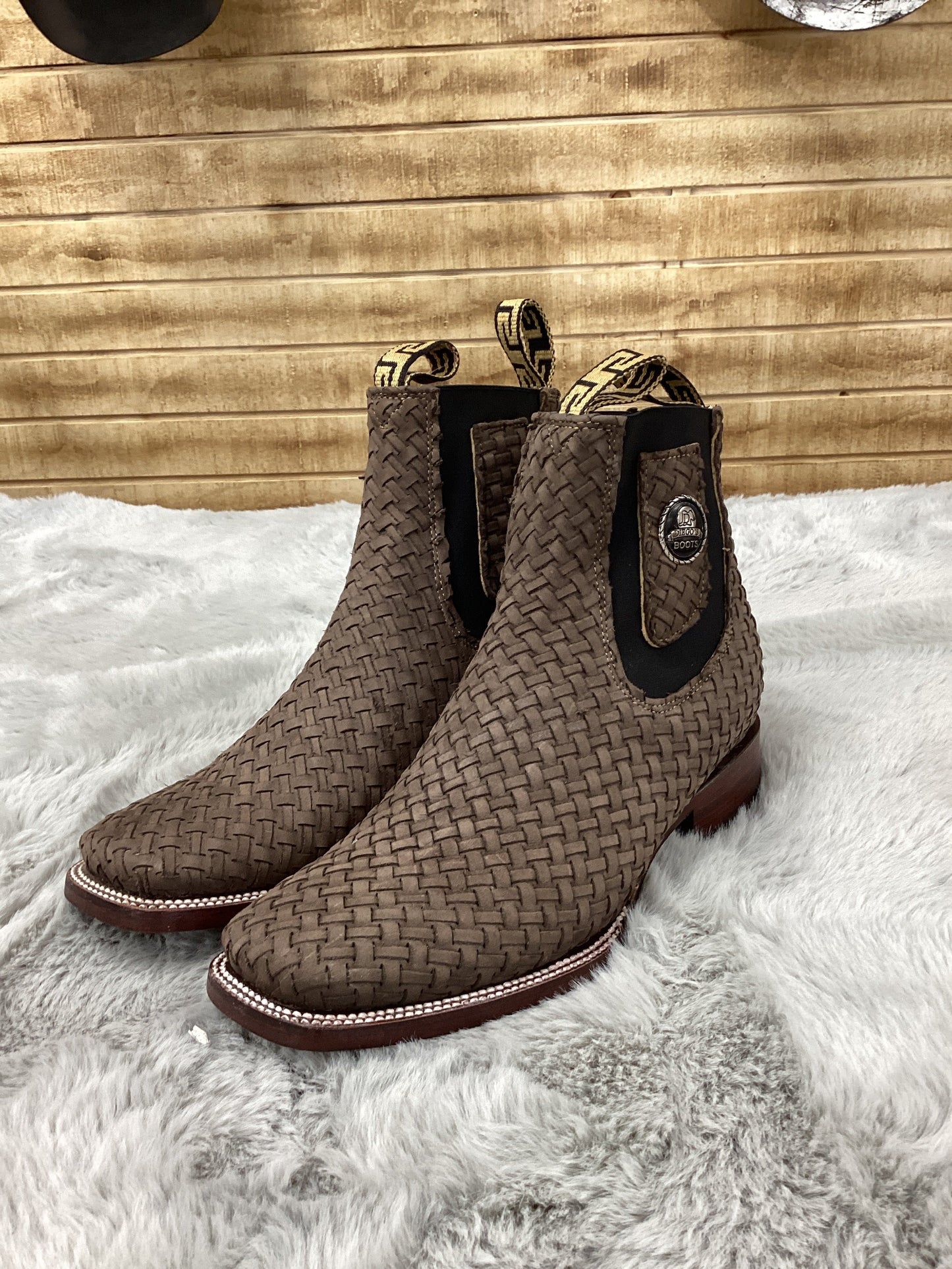 Diegos Boots Mens Ankle Boot Woven (Brown)