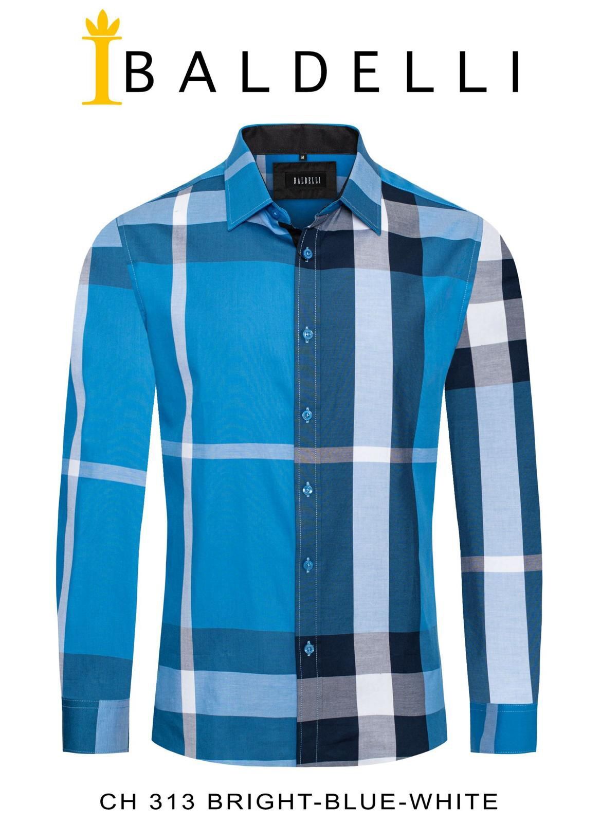 Baldelli Mens Plaid Long Sleeve Shirt