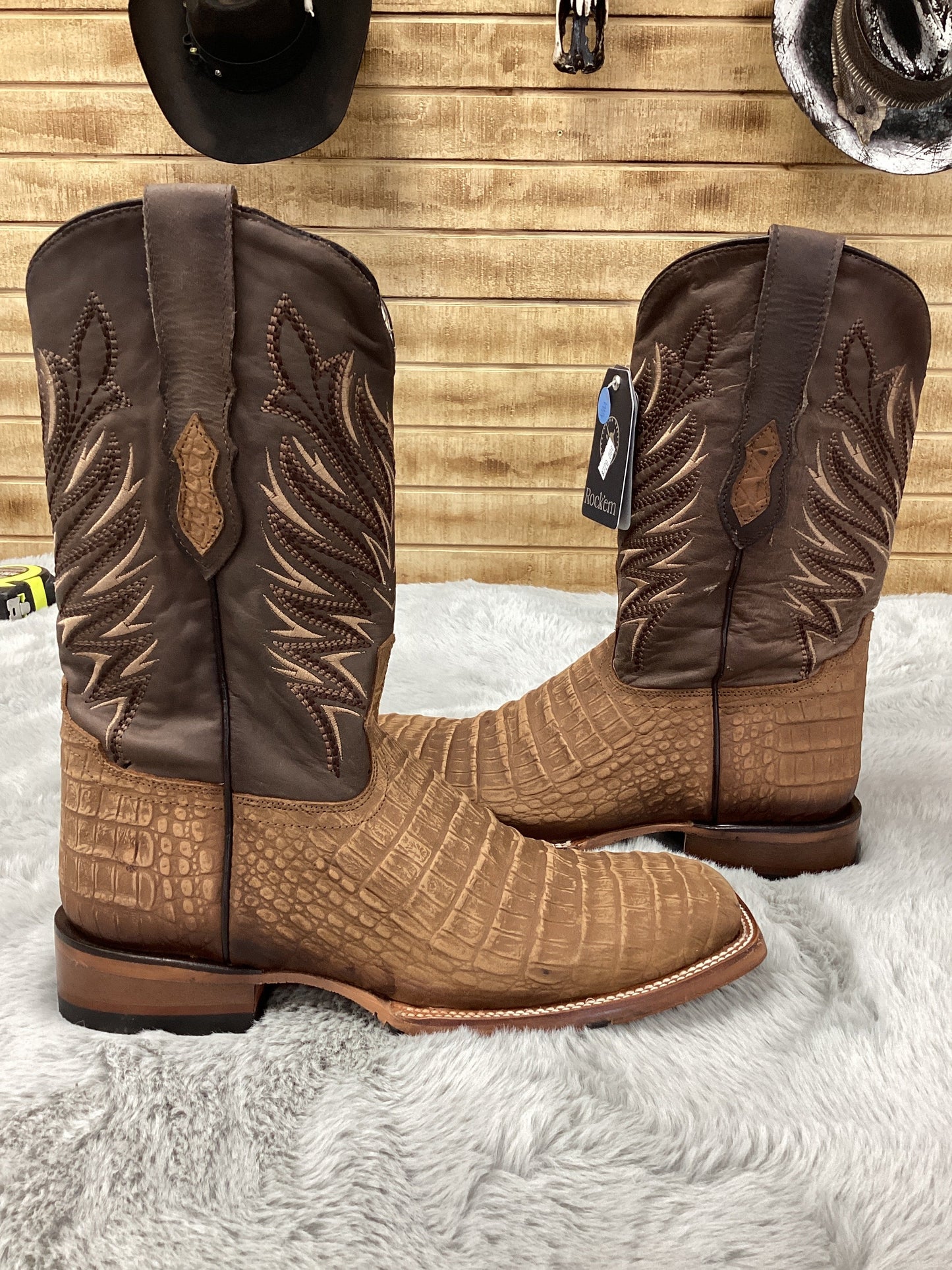 Rockem MenS Boot QAH/DUQUE Coco Belly Print Nobuck Miel