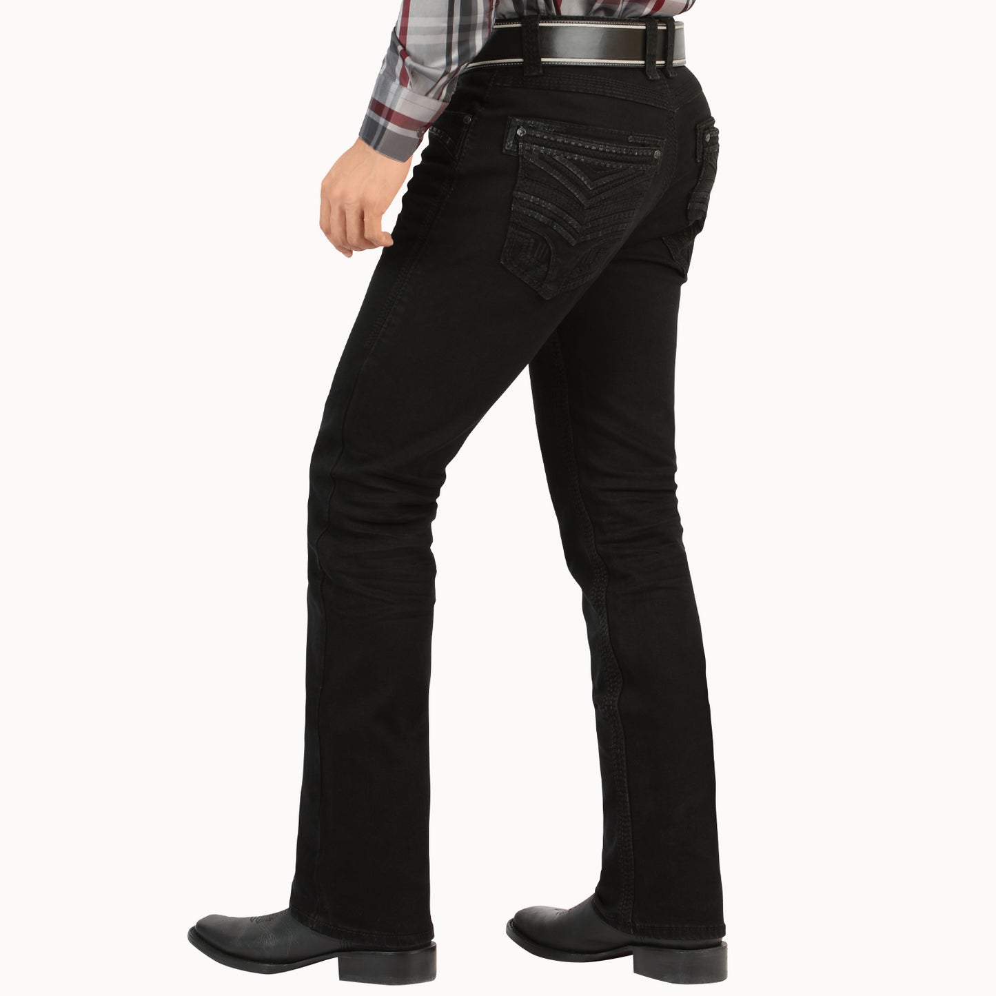 Lamasini Mens Marco Bootcut Jean - Black 26503