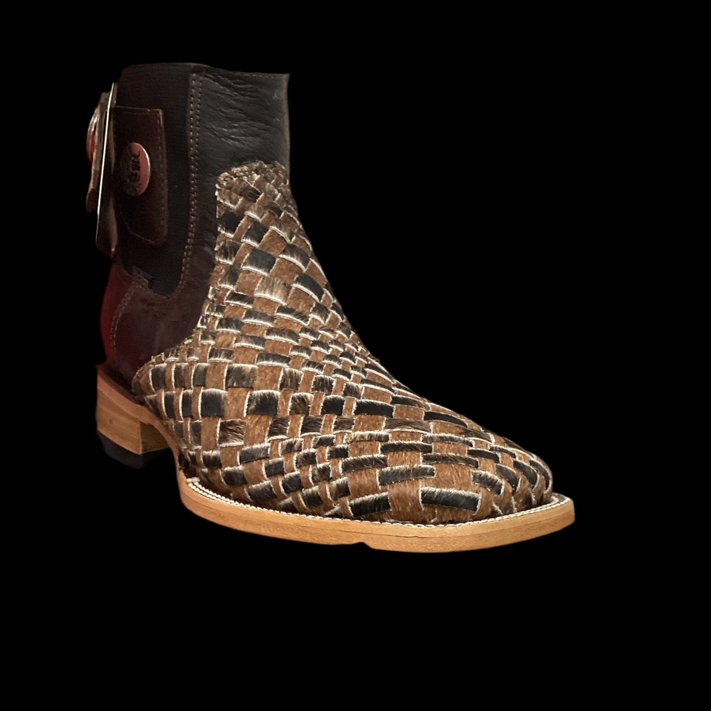 Rockem Mens Ankle Boot Arizona Woven Cowhide - Brown