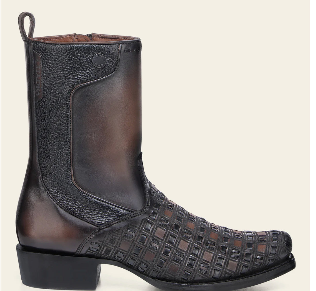 Cuadra Mens Bovine Woven Urban Low Shaft Boot -Chocolate