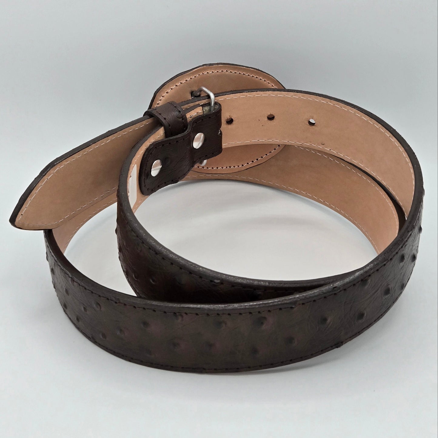 White Diamond Ostrich PRINT Belt