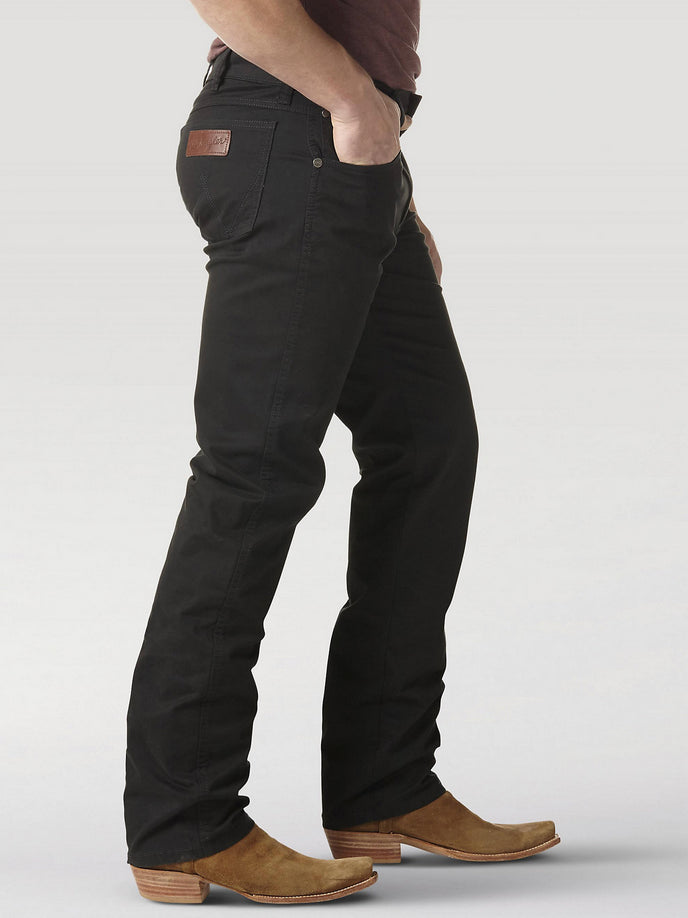 Wrangler Mens Retro Slim Fit Straight Leg Pants -Black