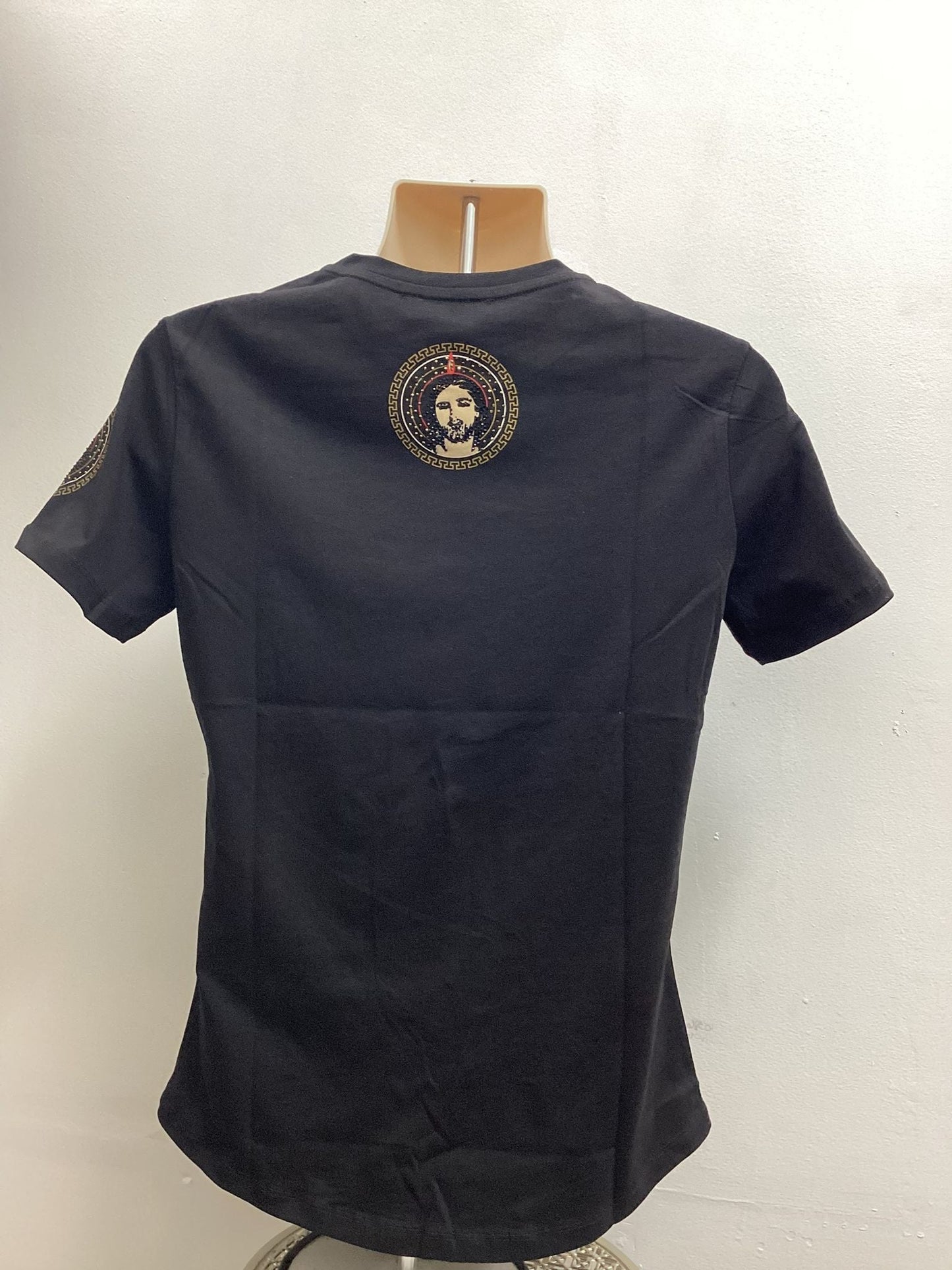Laverita Mens San Judas Tadeo Rhinestone Slim Fit TShirt