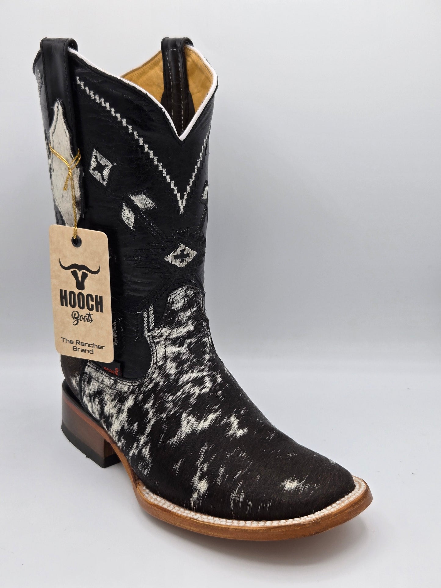 Hooch Mens Diamond Style Cowhide Boots