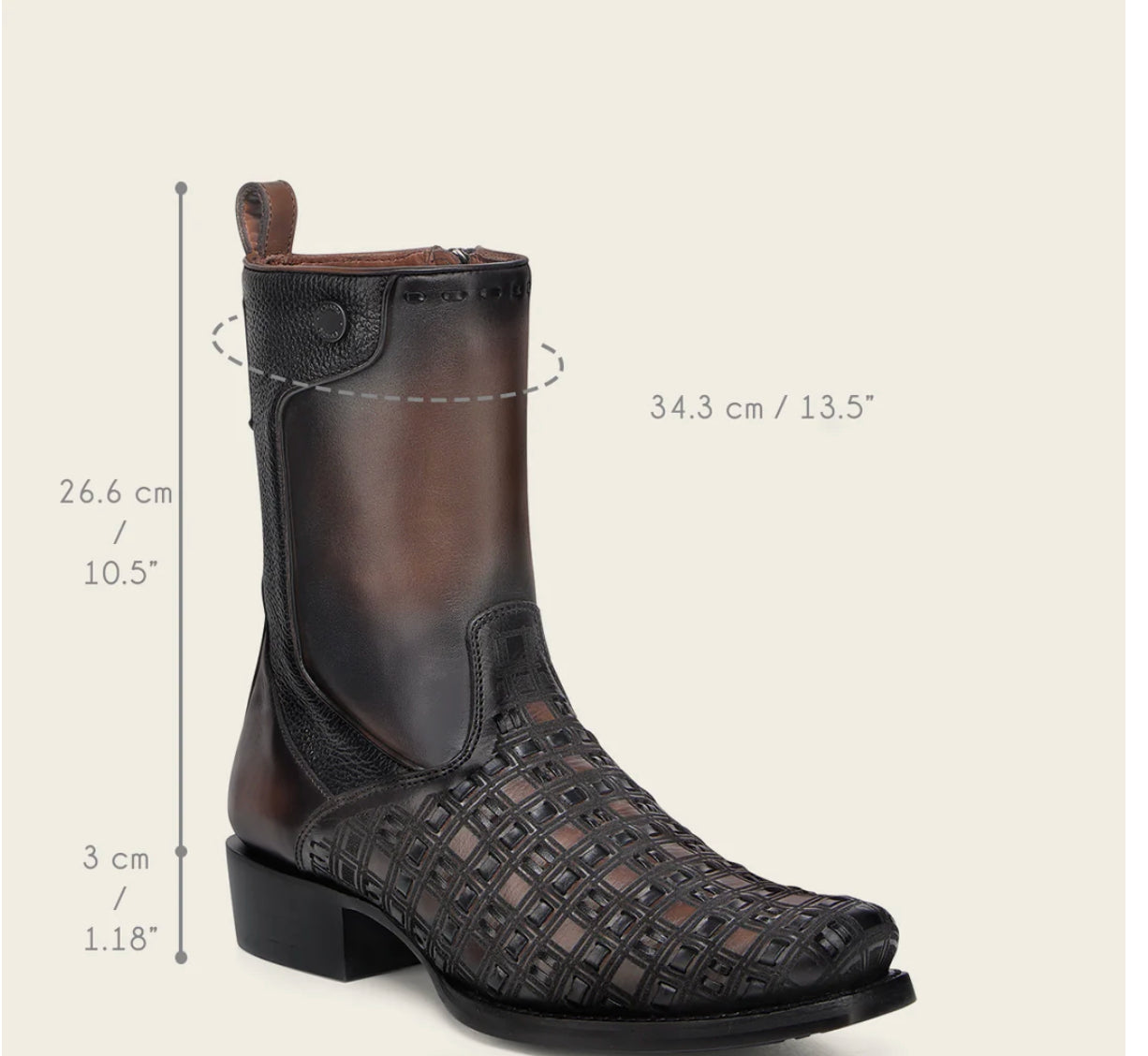 Cuadra Mens Bovine Woven Urban Low Shaft Boot -Chocolate