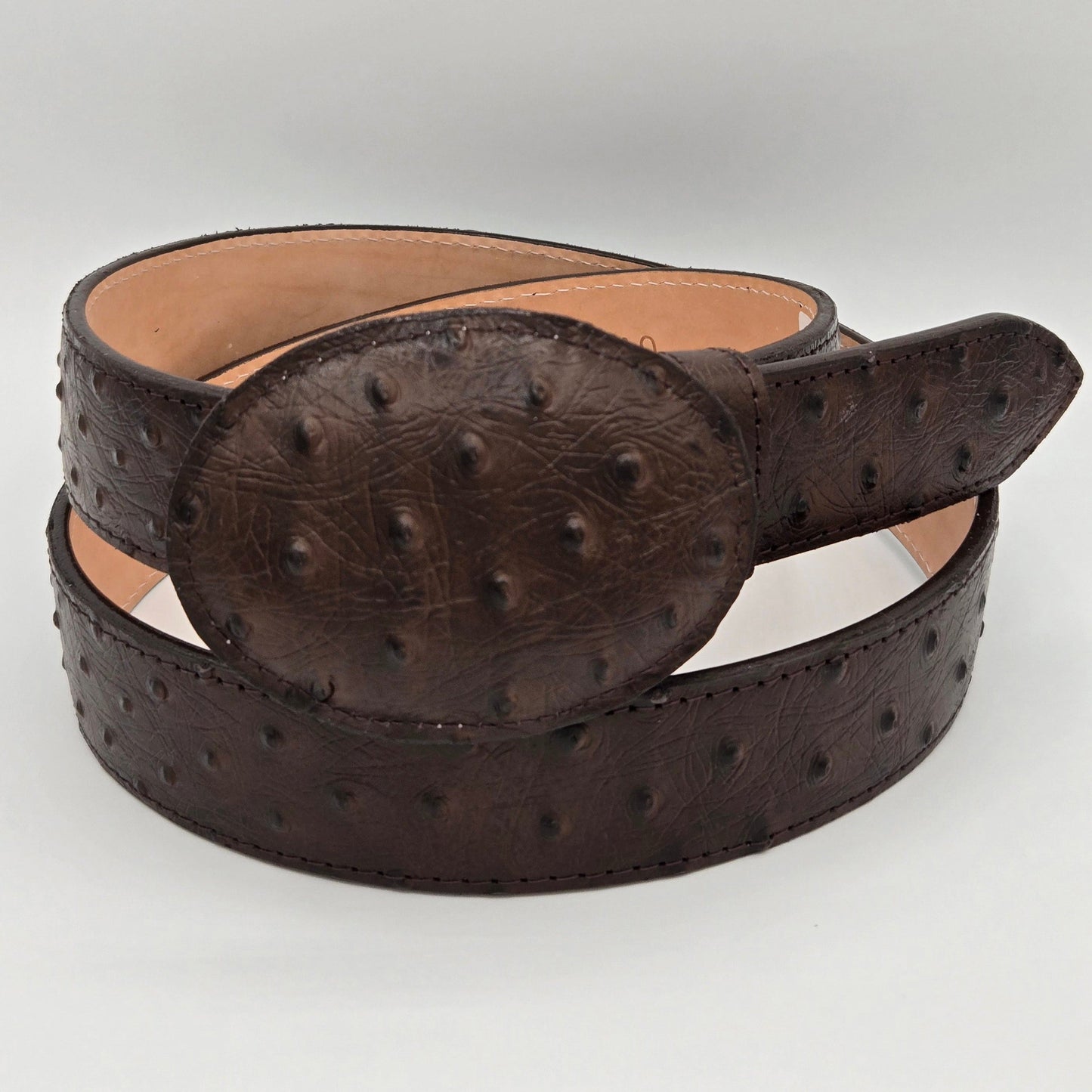 White Diamond Ostrich PRINT Belt