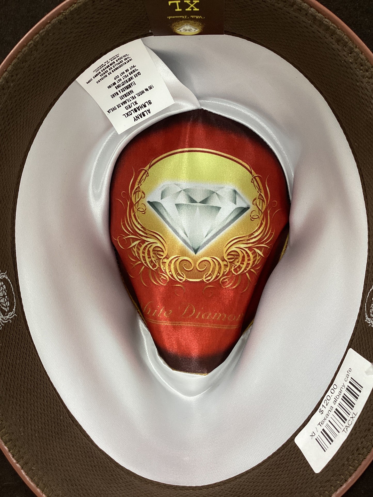 White Diamond Albany Wool Felt Hat - Dark Chocolate