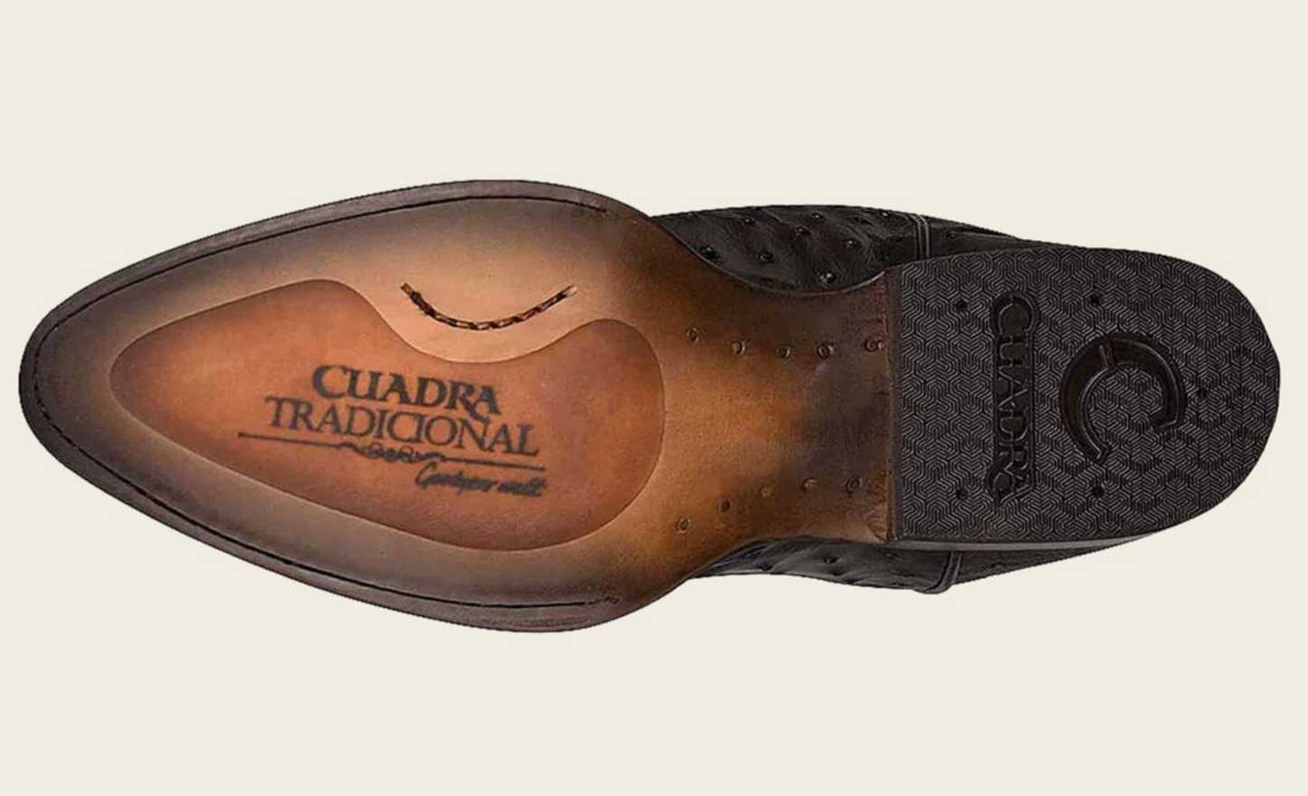 Cuadra Mens Ostrich Western Boot - Black