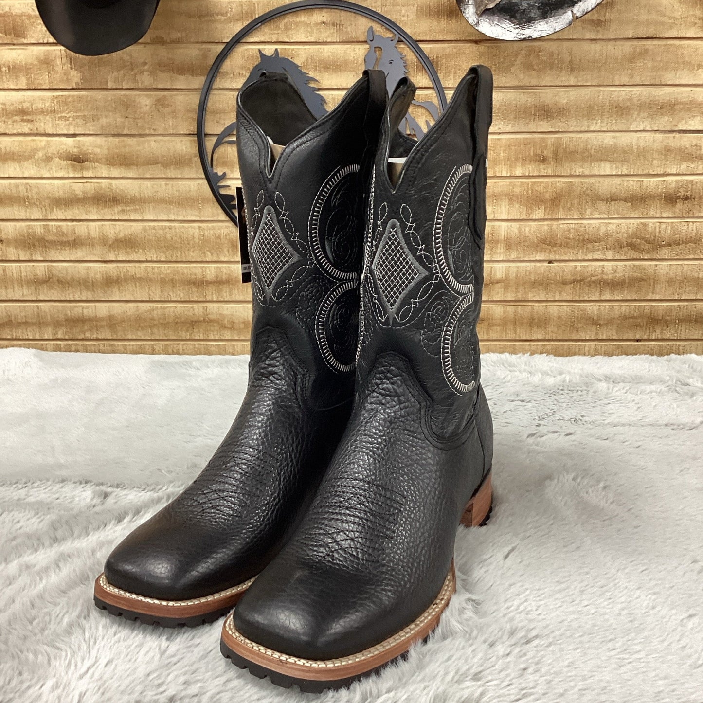 White Diamond MenS Boot Rodeo Bulldog (Black)