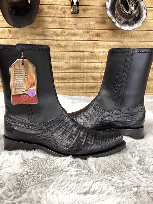 Los Altos MenS Boot Low Shaft Caiman Belly Boot (Black)