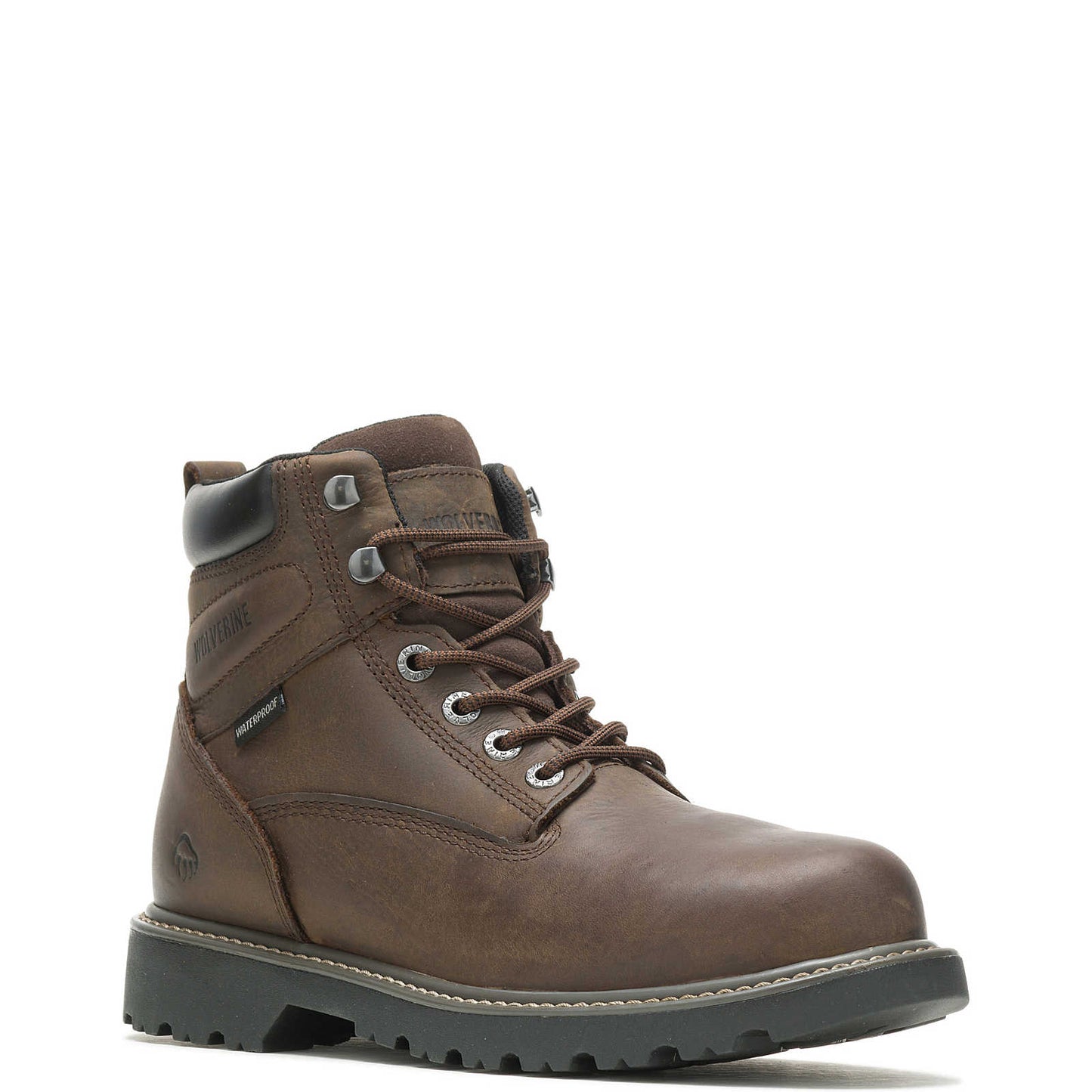 Wolverine Mens Floorhand Waterproof 6" Work Boot - Dark Brown