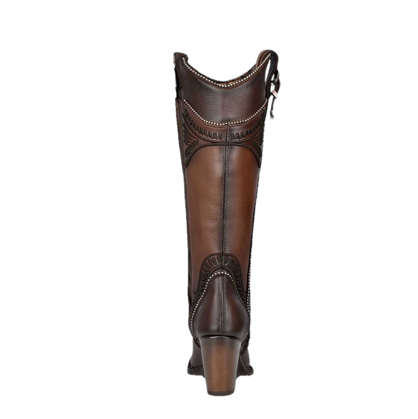 Cuadra Womens Embroidered High Knee Boot - Damasco Chocolate