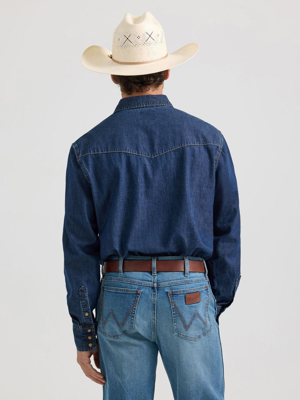 Wrangler Mens Classic Denim Western Snap Shirt