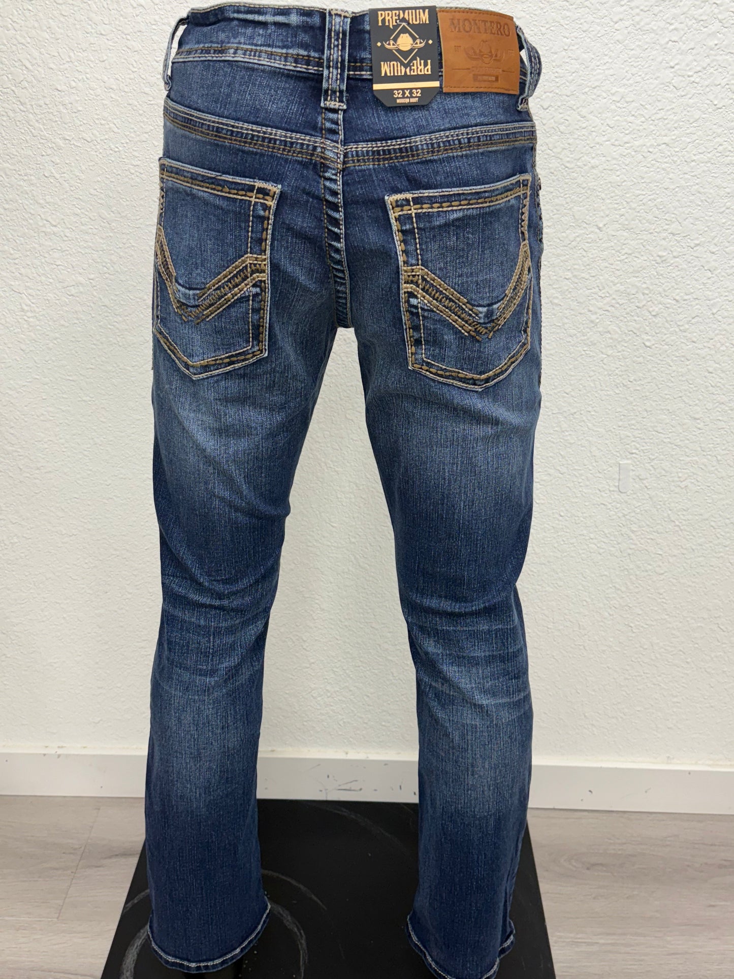 Montero Mens Modern Dark Blue Jeans 52288