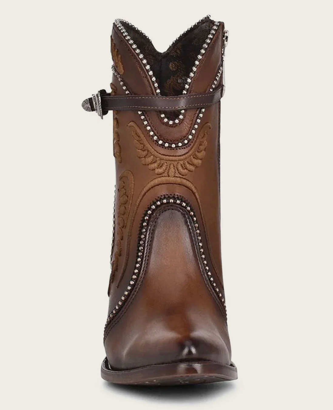Cuadra Womens Bovine Embroidered High Heel Bootie - Honey