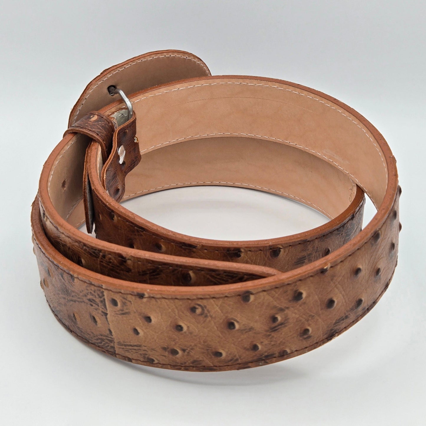White Diamond Ostrich PRINT Belt