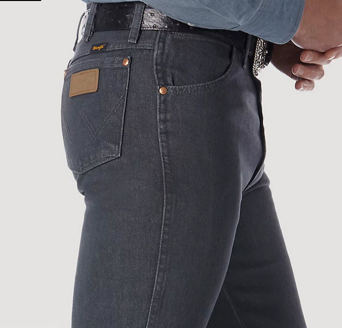 Wrangler Mens Cowboy Cut Slim Fit Jean (Charcoal Grey)
