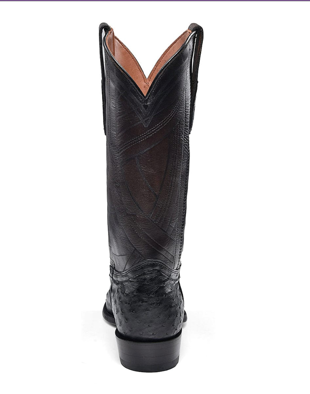 Cuadra Mens Ostrich Snip Toe Boot - Black