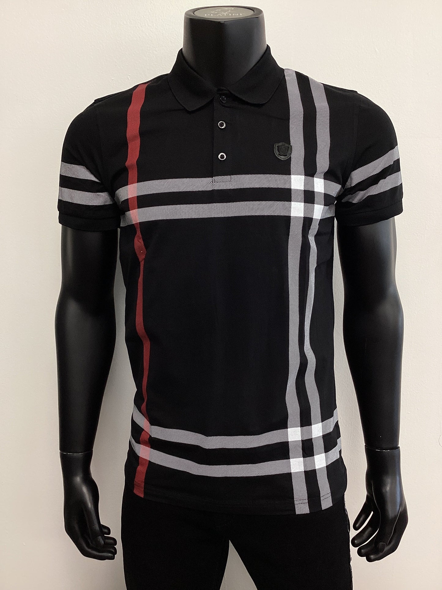 Mens Black Shirt with Stripes