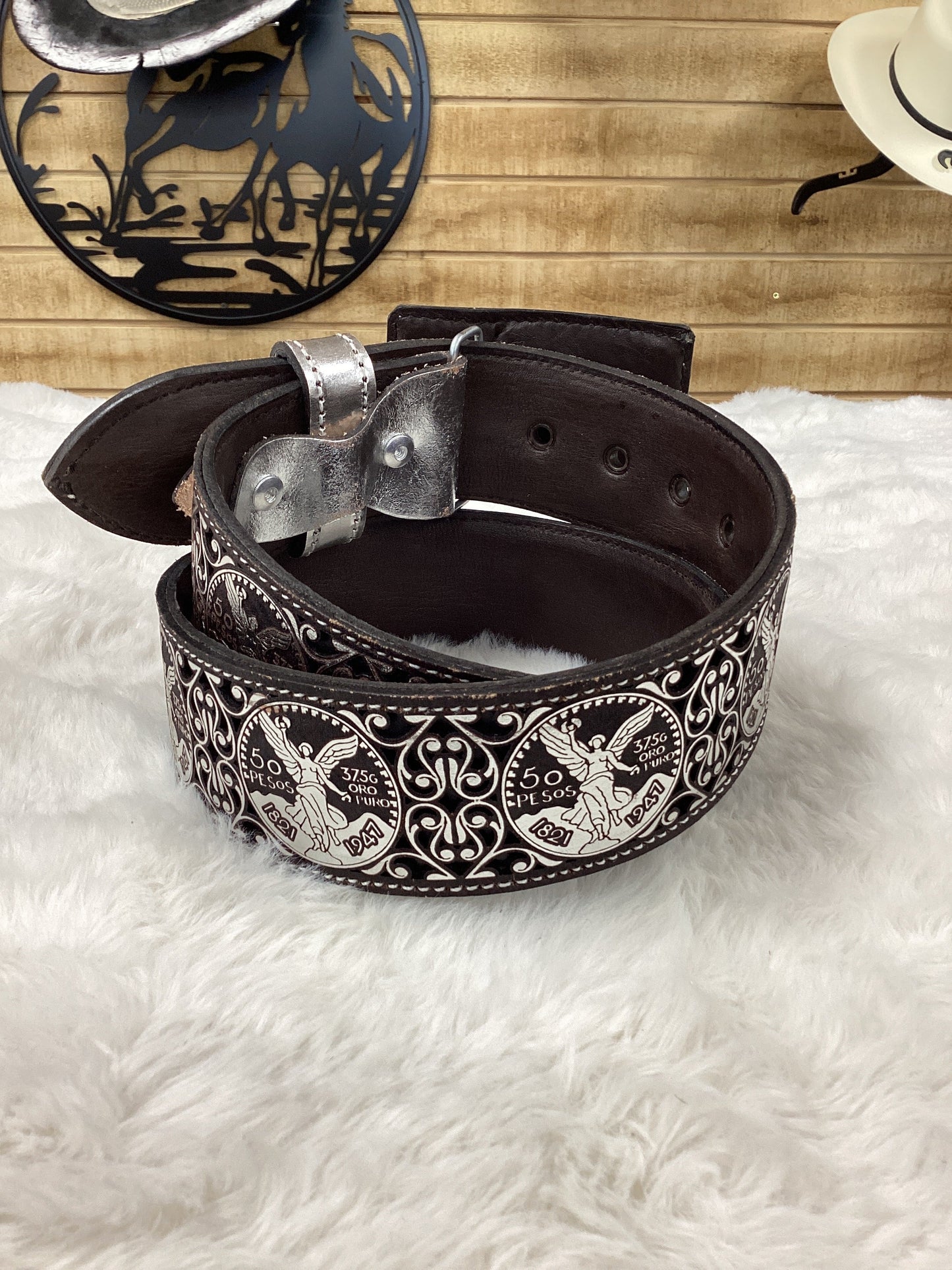 Frontera Centenario Lazered Belt - Silver