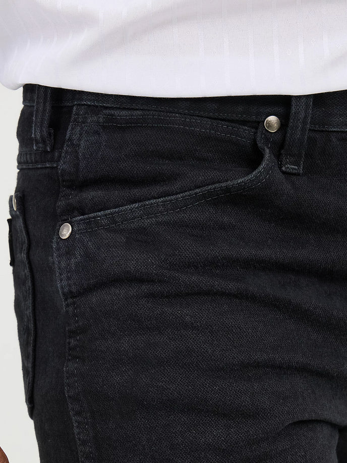 Wrangler Mens Silver Edition Cowboy Cut Slim Fit Jean (Black)