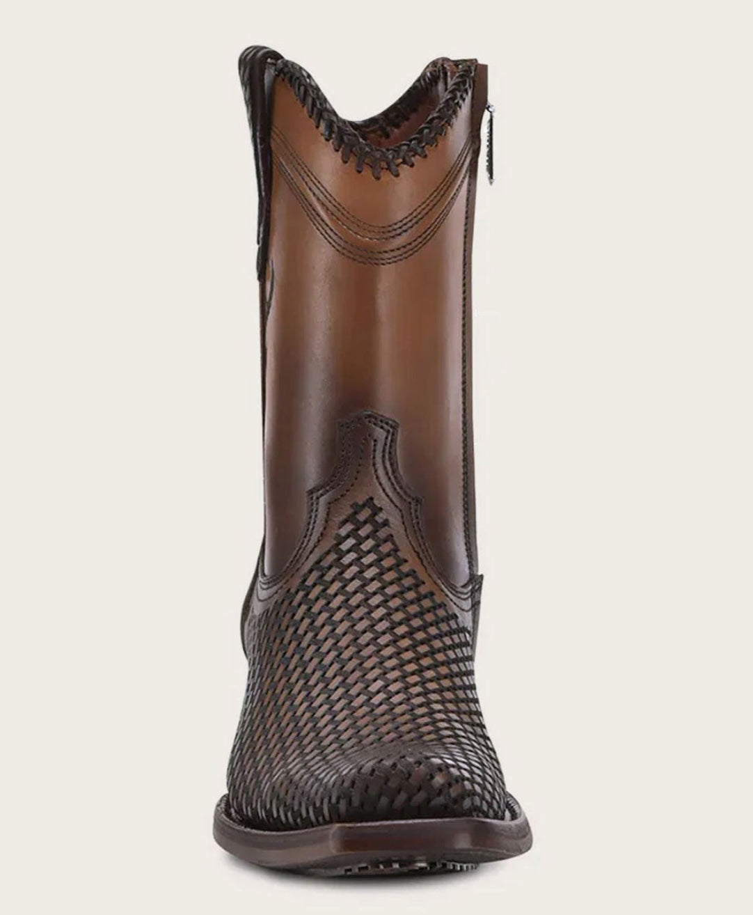 Cuadra Mens Urban Laser & Woven Low Shaft Boot - Denver Brown