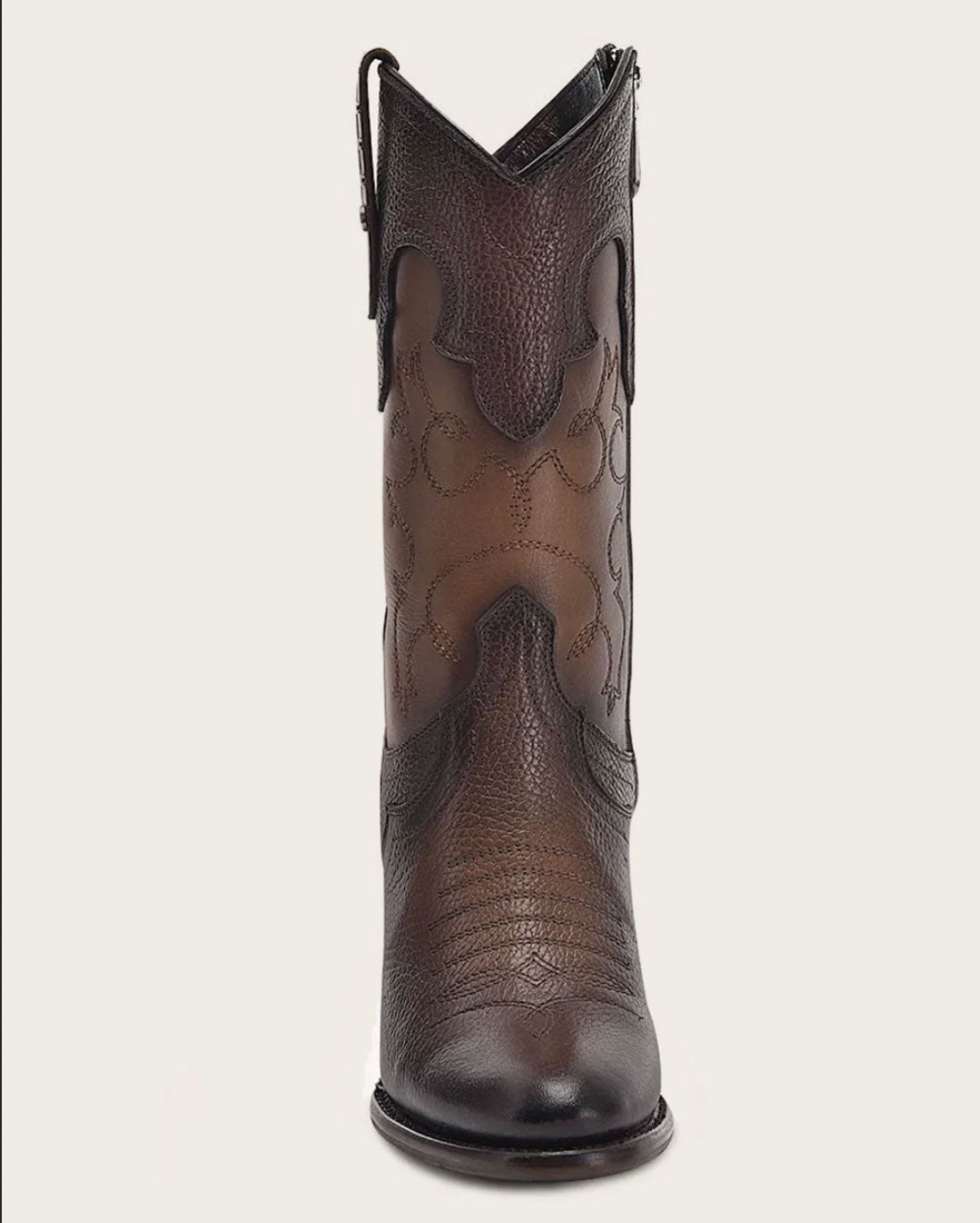 Cuadra Womens Cowhide Emroidered and Studded Boot - Brown