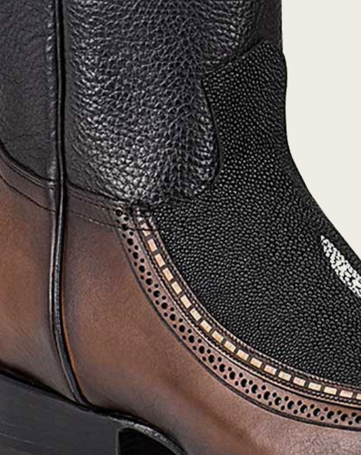 Cuadra Mens Engraved Stingray Boot - Black