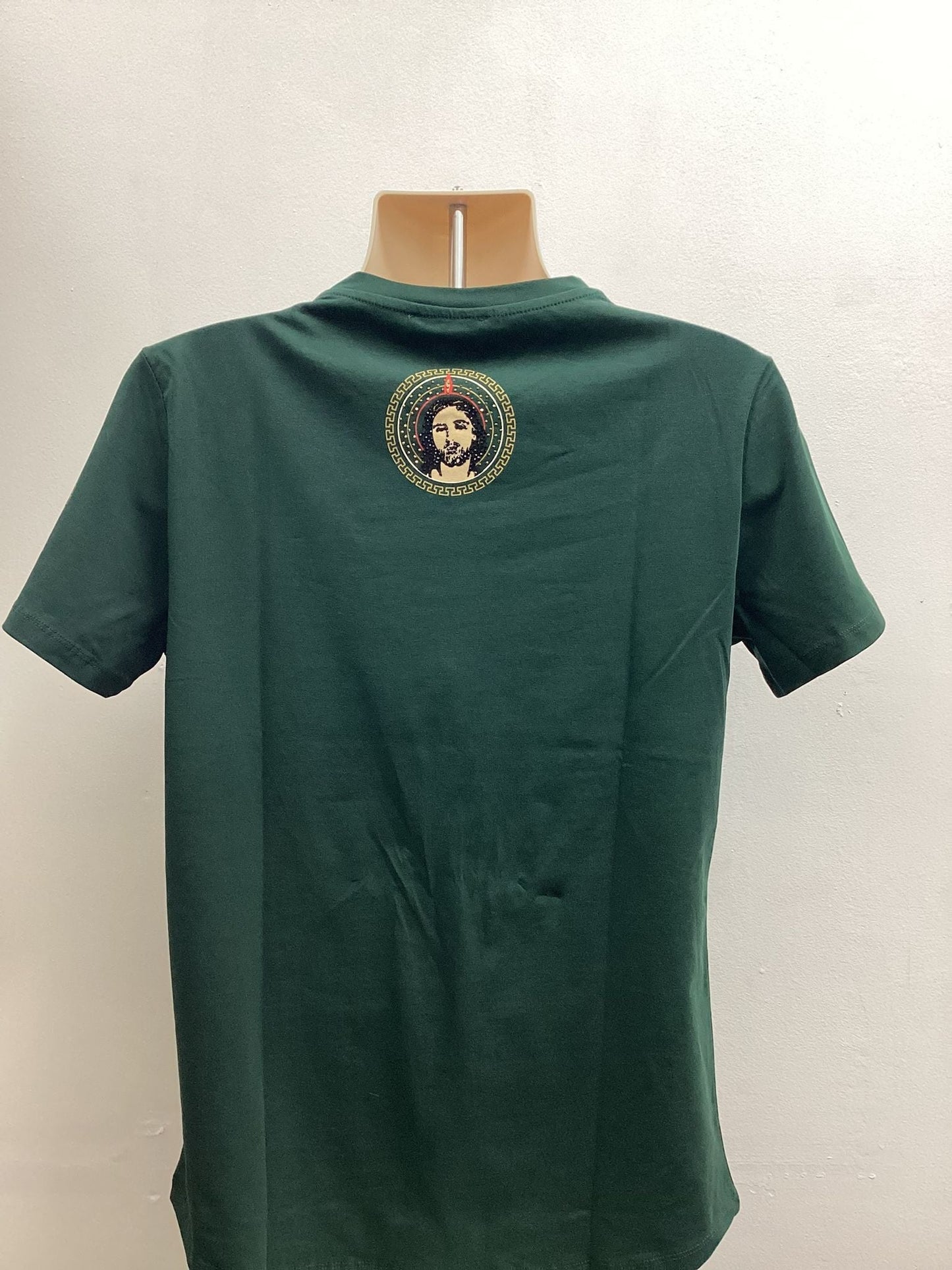 Laverita Mens San Judas Tadeo Rhinestone Slim Fit TShirt