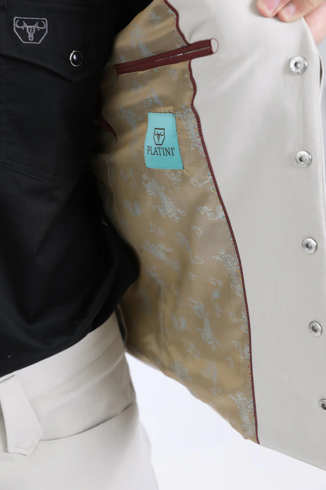 Platini Mens Western Sport Suit Set - White