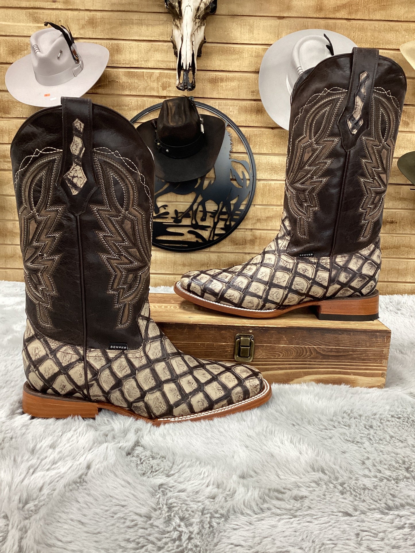 Denver Mens Boot Western Safari - Natural