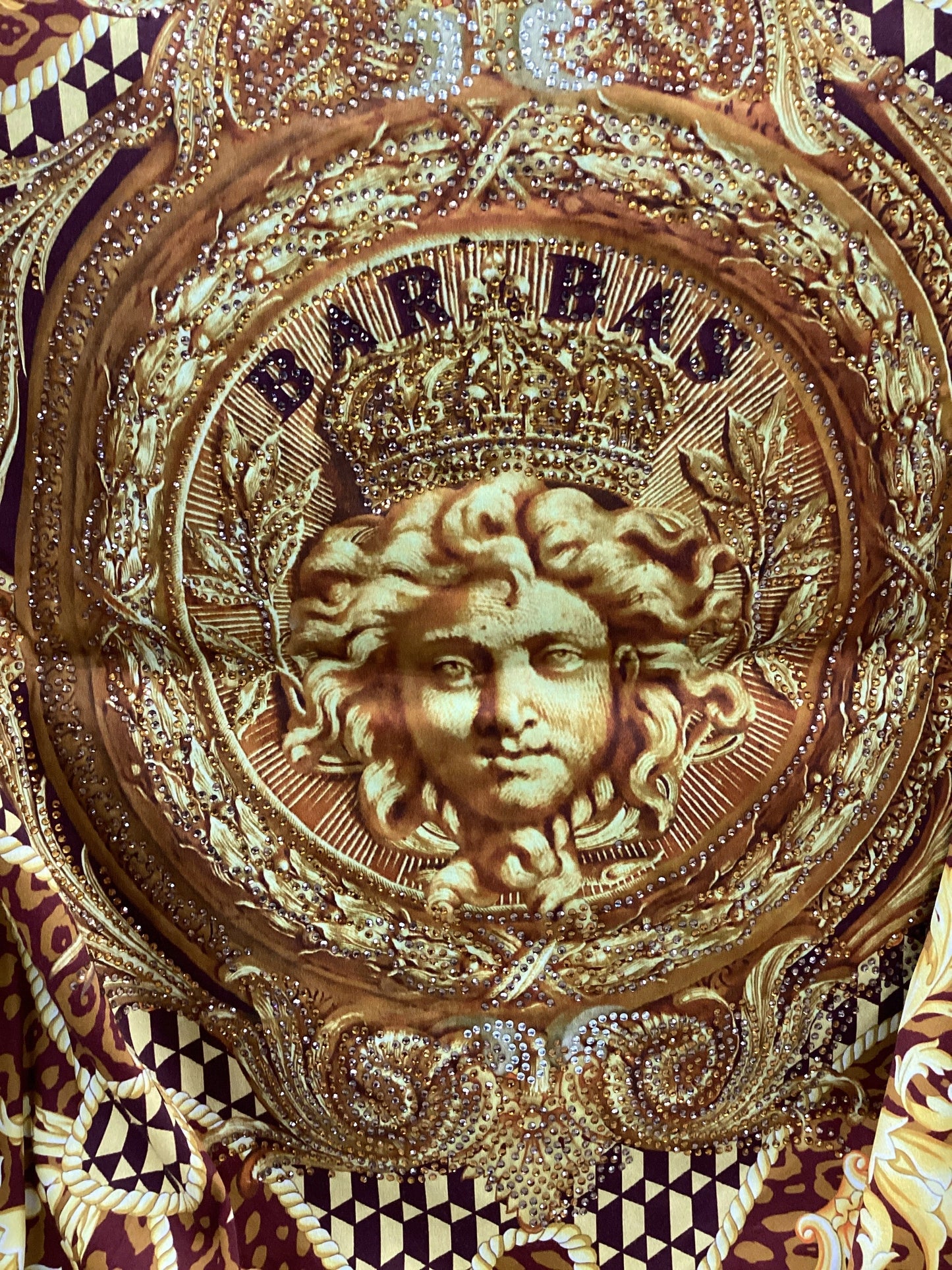 Barabas MenS Shirt Glance of Medusa Jeweled (Red)