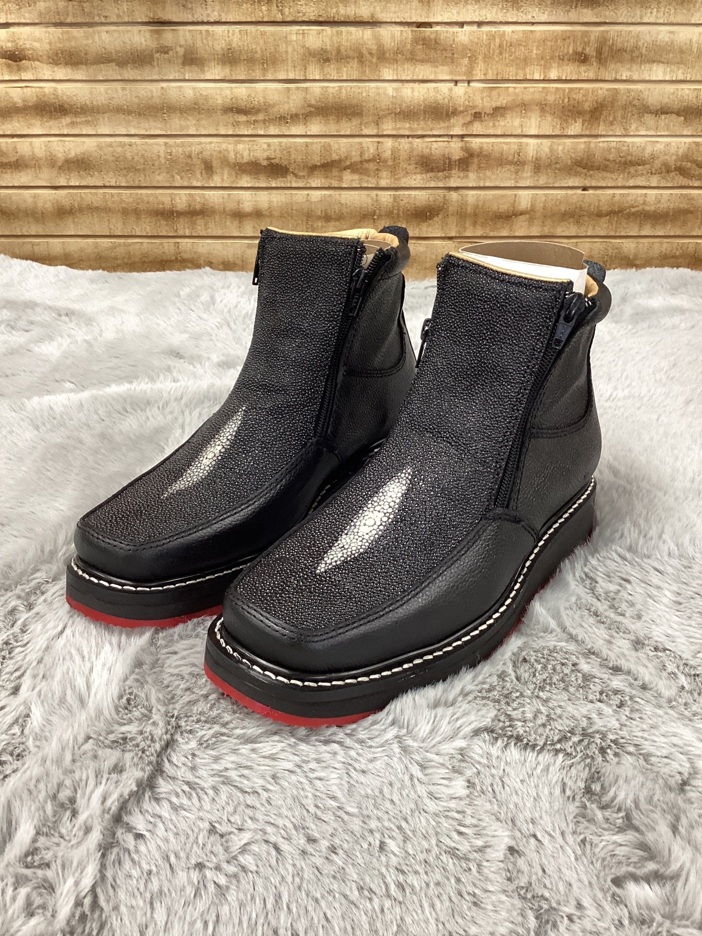 La Sierra Mens Ankle Boot Floter Mantarraya Print (Black) Boo 335