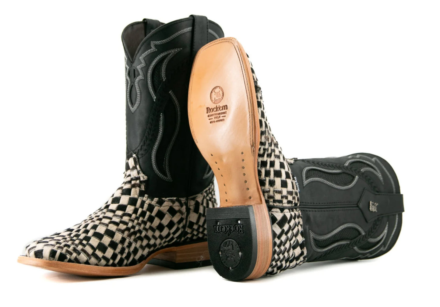 Rockem MenS Boot Arizona Weaved Cowhide