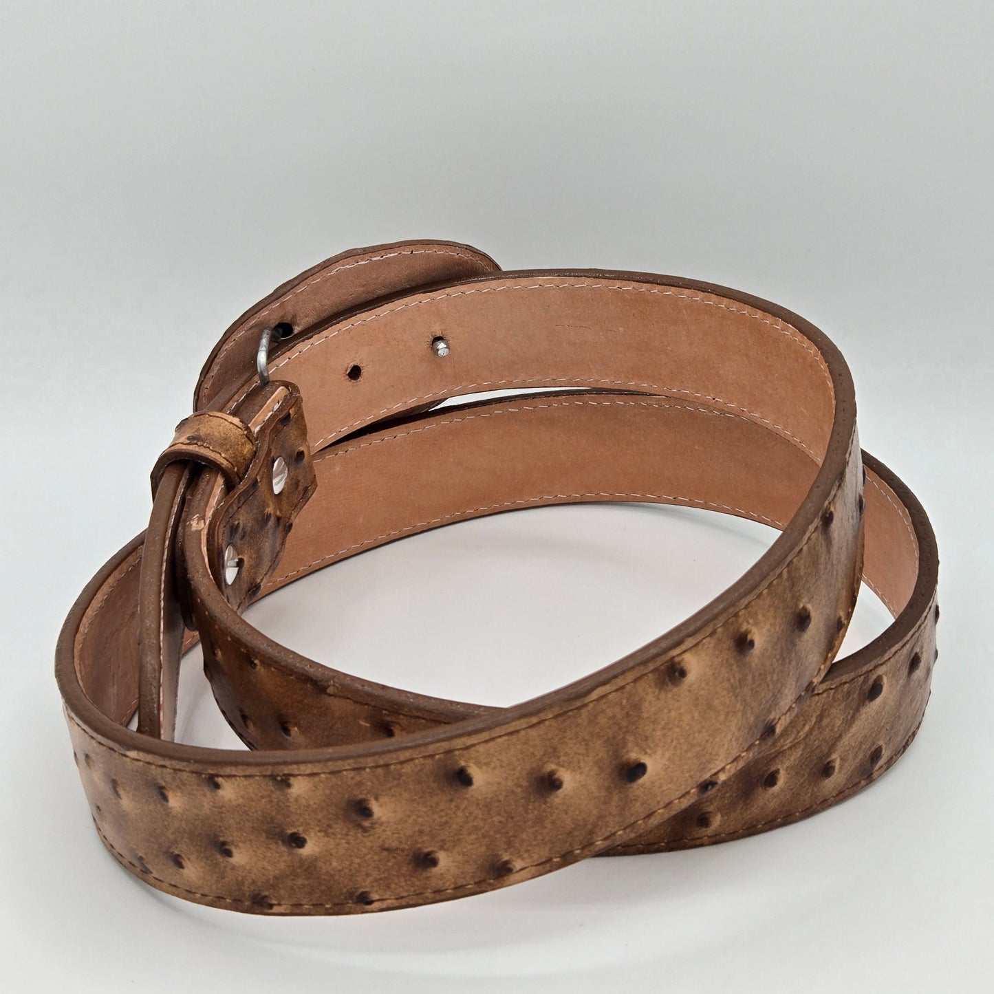 White Diamond Ostrich PRINT Belt