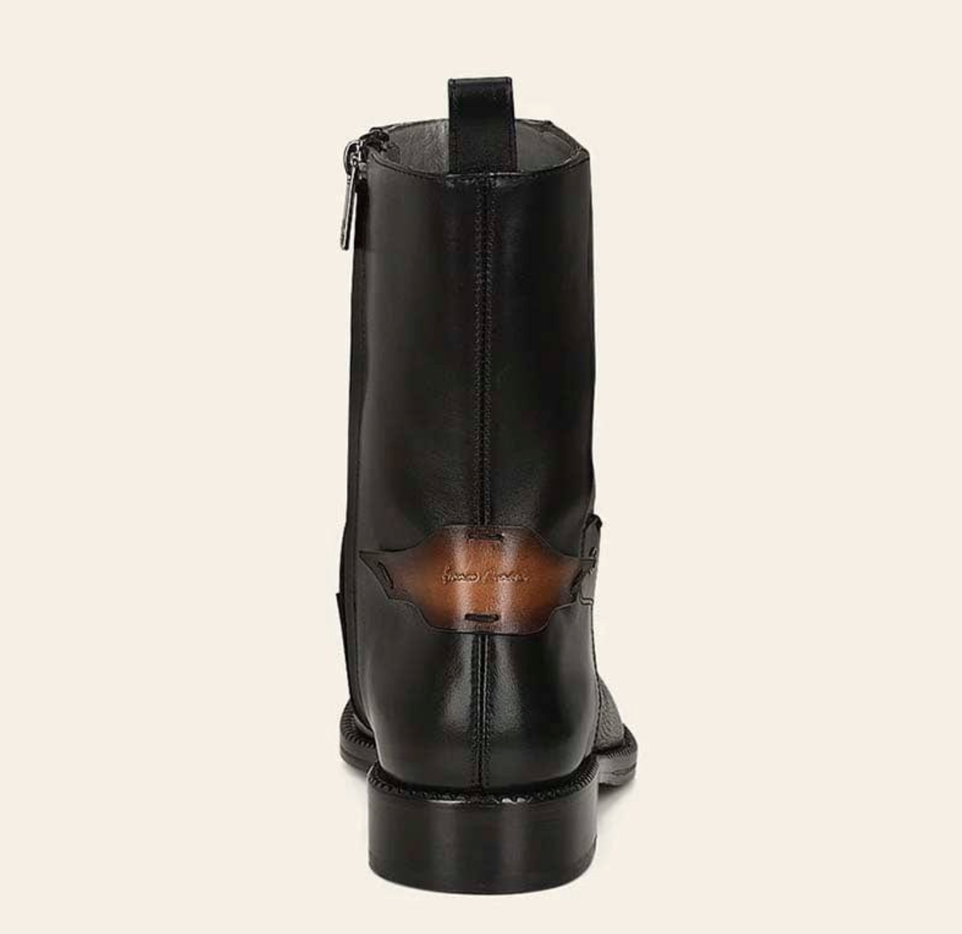 Franco Cuadra Mens Deer Ankle Boot w/ Zipper - Black