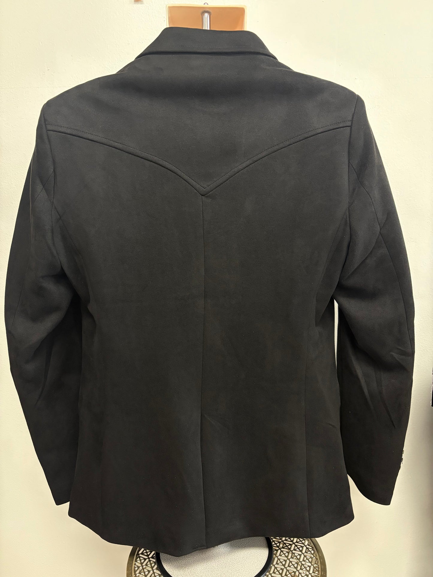 Lamasini Mens Faux Suede Coat - Black